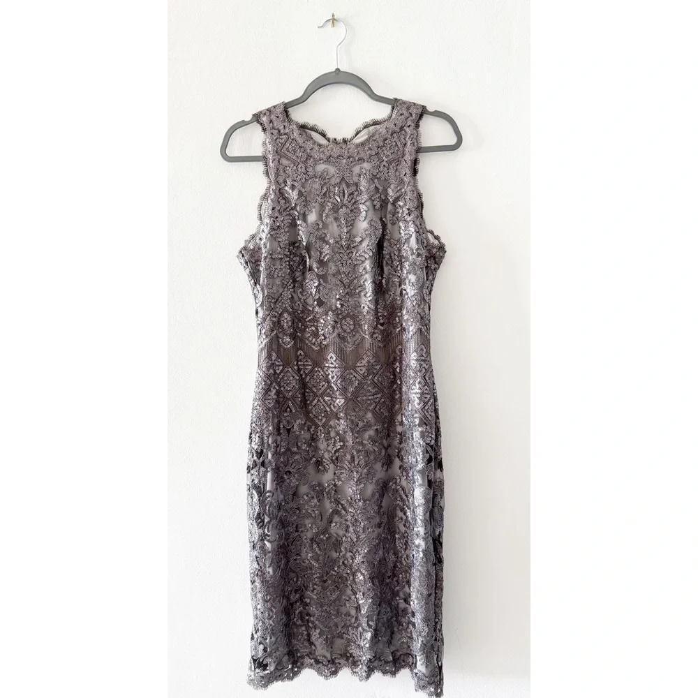 Tadashi Shoji Bera Sequin Embroidered Dress Size 10 - Picture 3 of 12